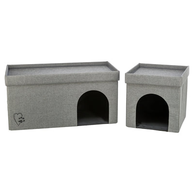 Trixie Katzenkorb/Katzenhaus Kimy Soft 2 Etagen Hellgrau