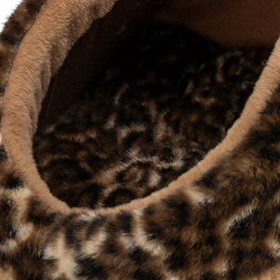 Trixie Katzenkorb Iglu Leo Plüsch Braun / Pantherdruck