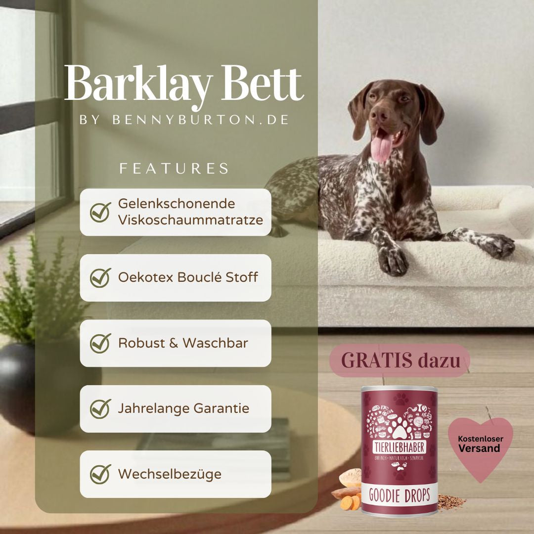 Hundebett Barklay Größe L mit Bouclébezug