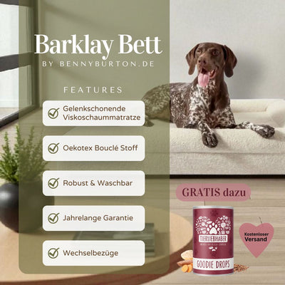 Hundebett Barklay Größe L mit Bouclébezug