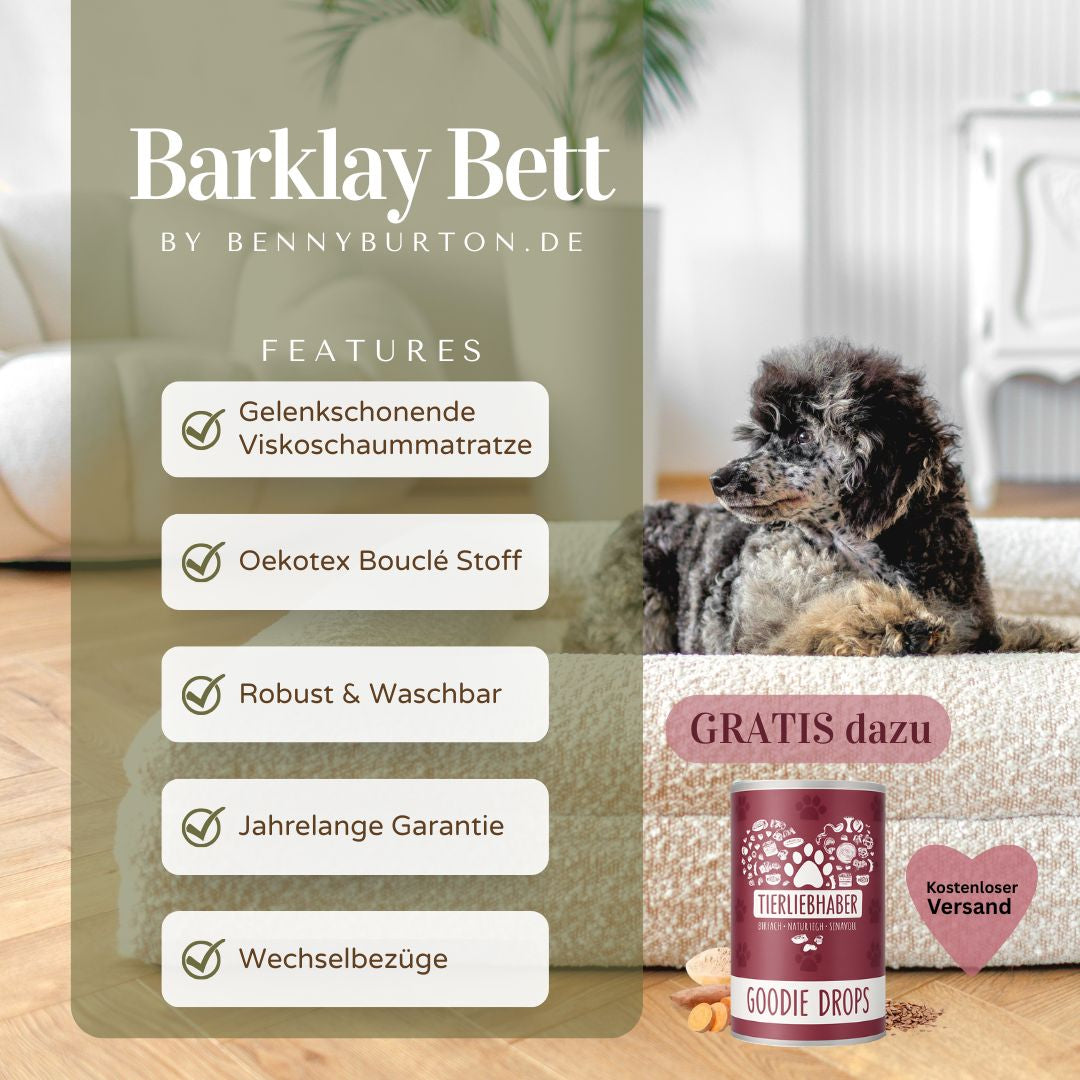 Hundebett Barklay Größe XS mit Bouclébezug