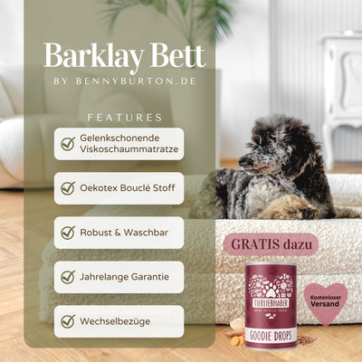 Hundebett Barklay Größe XS mit Bouclébezug