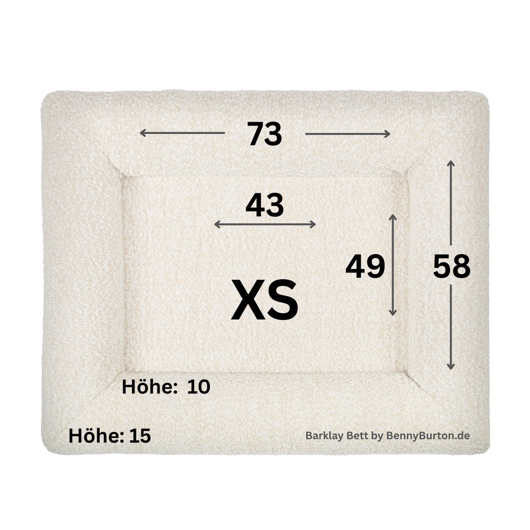 Hundebett Barklay Größe XS mit Bouclébezug