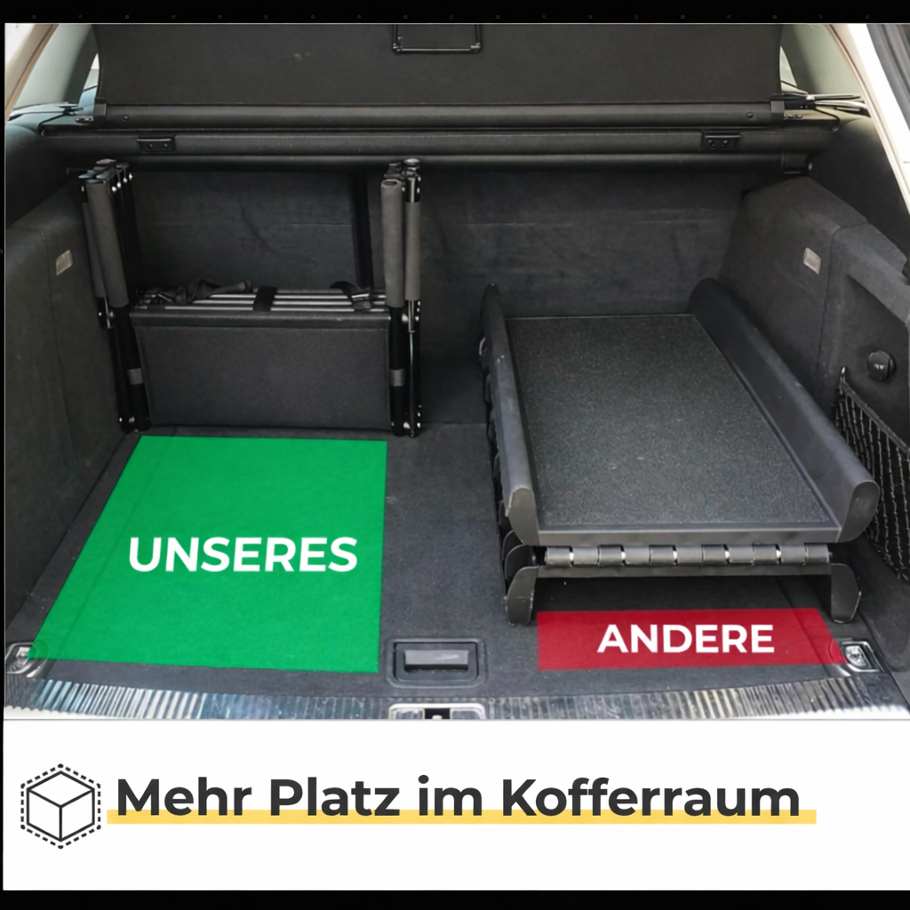 Faltbare Hunderampe – 4‑stufige Einstiegshilfe für kleine & große Hunde