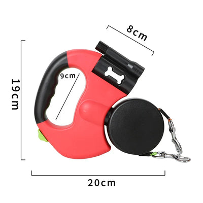 Doppelte automatische Hundeleine – ausziehbare Leine für kleine & mittelgroße Hunde, ideal für Französische Bulldoggen, Chihuahuas & Katzen