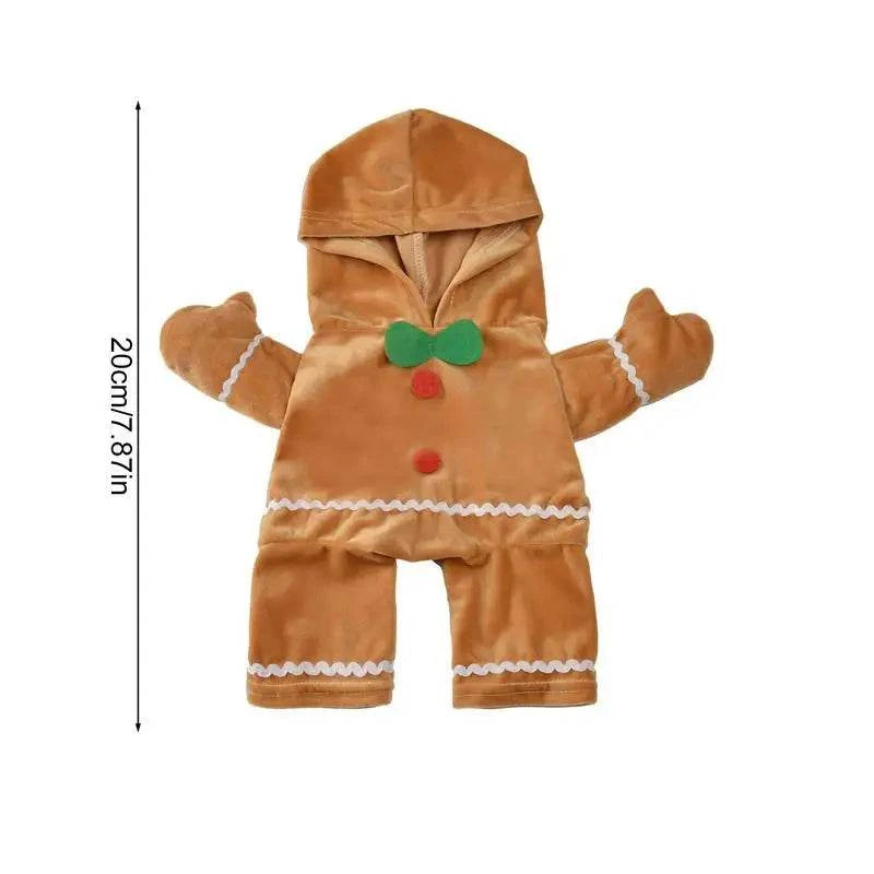 Weiches weihnachtliches Haustierkostüm Lebkuchen Mann Hoodie für Hunde