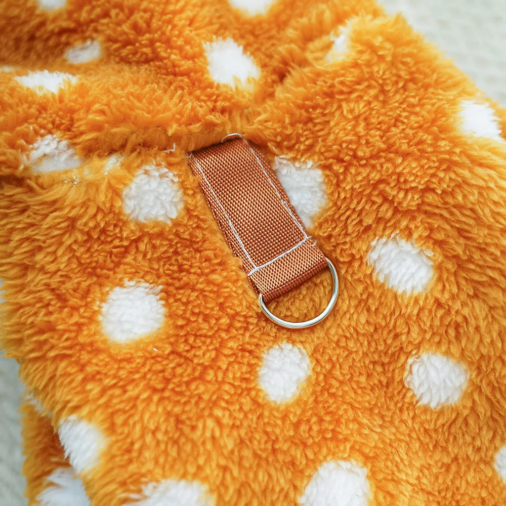 Weihnachtliches Haustierkostüm Plüsch Rentier Outfit mit D-Ring für Hund und Katze