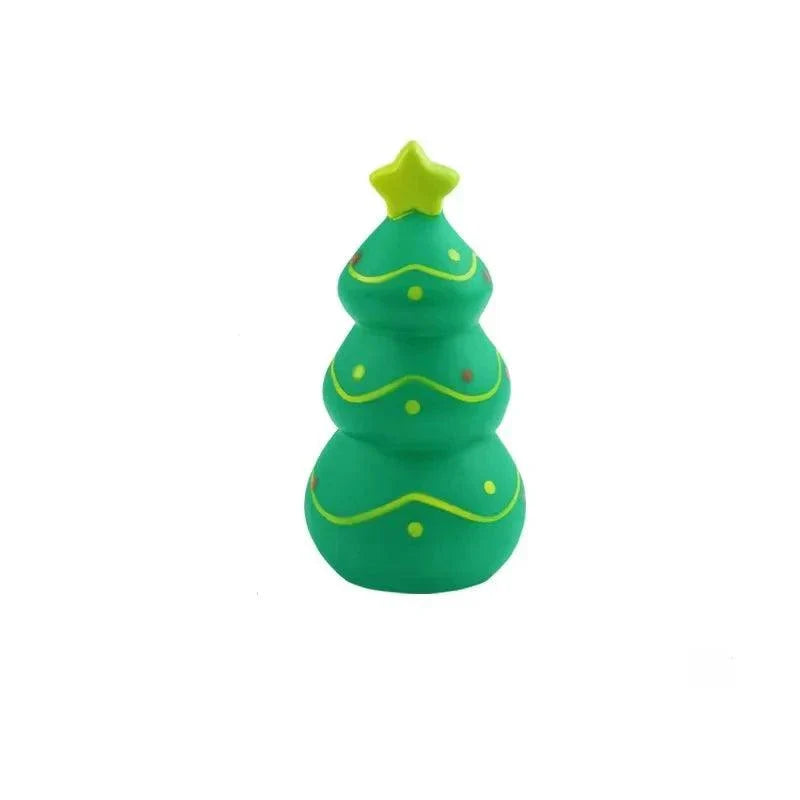 Weihnachtliches Quietsch-Kauspielzeug in Tannenbaumform aus robustem Latex für Hunde und Katzen
