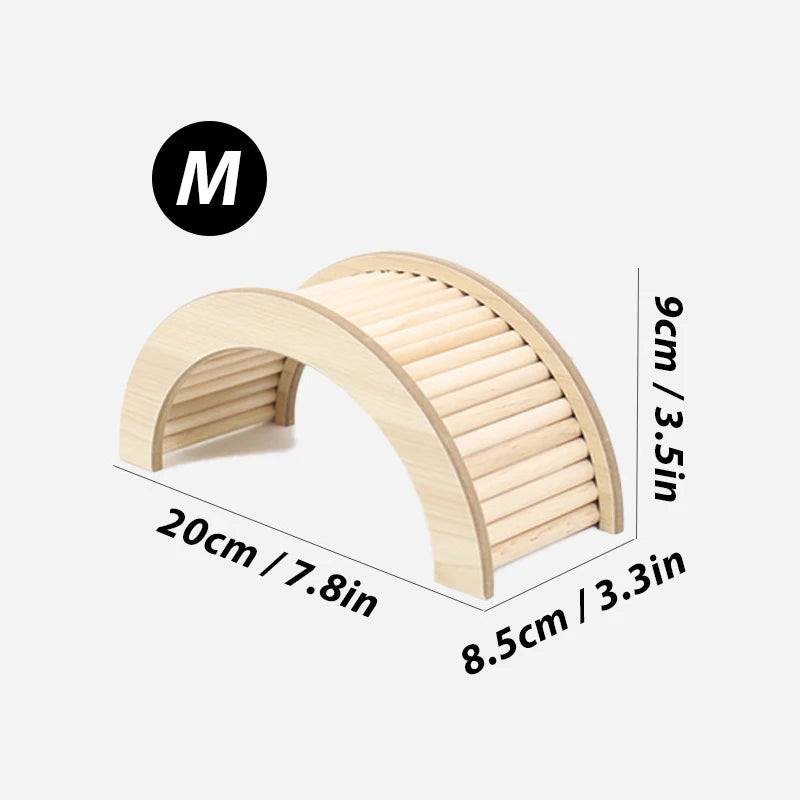 Hamster Kletterleiter & Holzbrücke – S/M/L Größen für Hamster, Meerschweinchen, Ratten & Kleintiere