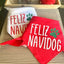 Feliz Navidog Feliz Navidad Christmas pet bandanas with paw print in red and white colors