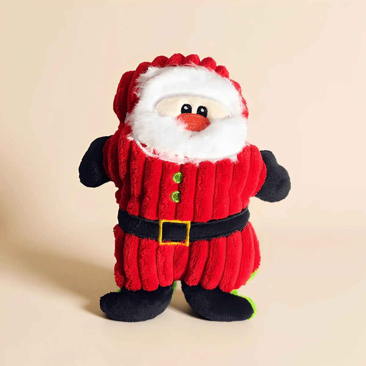 Weihnachtliches Kauspielzeug für Haustiere, weicher Plüsch-Santa, interaktives Quietschspielzeug für Hunde zur Zahnpflege