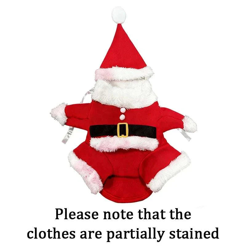 Weihnachtskostüm für Haustiere Santa-Outfit in Rot aus Fleece und Baumwolle