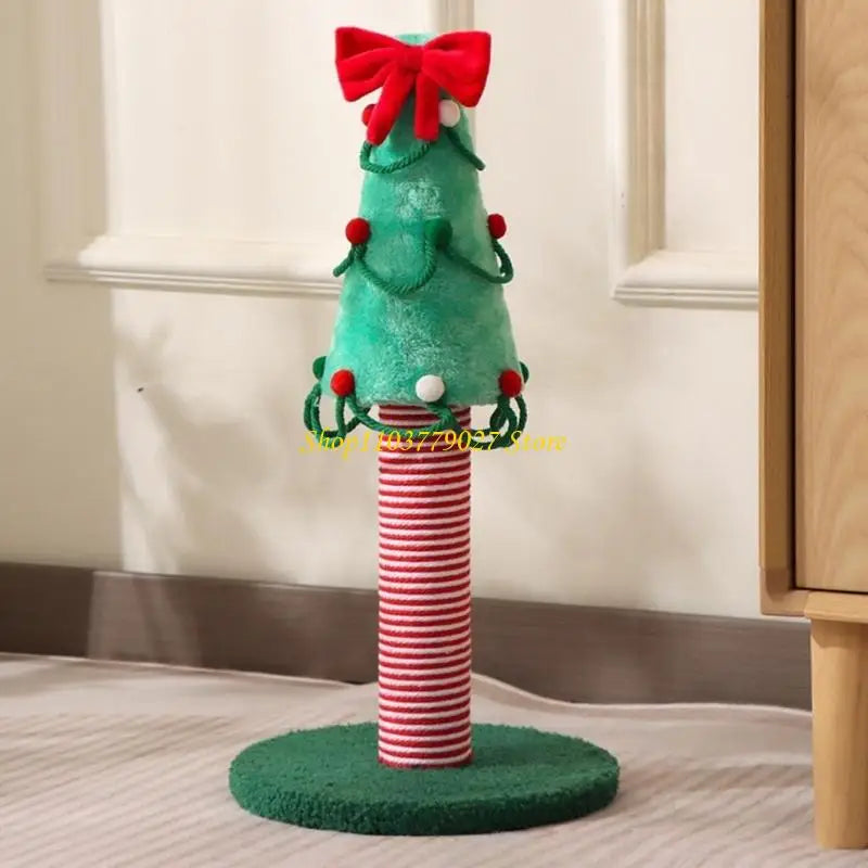 Weihnachtlicher Katzenkratzbaum in Tannenbaumform aus Sisal, kratzfestes Katzen-Spielzeug