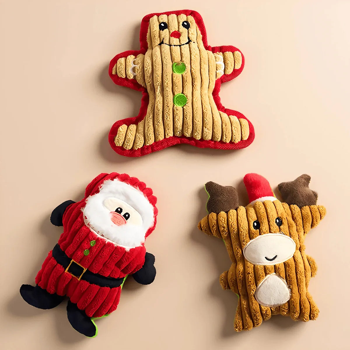 Weihnachtliches Haustier-Kauspielzeug als Plüsch-Squeaky Spielzeug für Hunde zur Zahnreinigung und Langeweilevertreibung