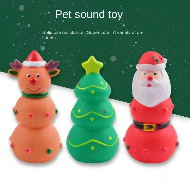 Weihnachtliches Quietschspielzeug aus Latex in Santa-, Baum- und Rentier-Design für Hunde und Katzen