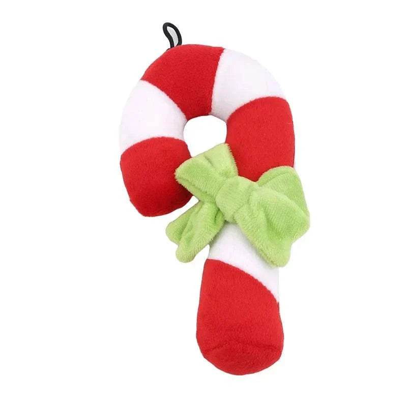 Candy-Kauspielzeug für Hunde – Weihnachtsplüsch mit Quietschfunktion & Anti-Biss-Design - Pawlino