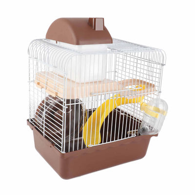 2-stöckiger Hamsterkäfig – großes Habitat mit Röhren, Laufrad & Häuschen für Hamster, Mäuse & kleine Nager