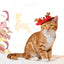 Weihnachtshut für Katzen mit rotem Rentiergeweih und britischer Stickerei, festliches Christmas Pet Hat Accessoire
