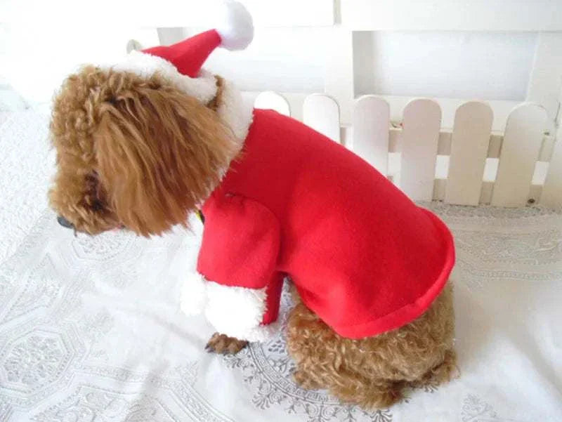 Weihnachtskostüm für Haustiere Rot Santa Outfit für kleine Hunde und Katzen