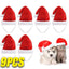 Set of 9 Christmas pet cat dog Santa hats with plush red and white fabric and adjustable windproof rope design for holiday parties