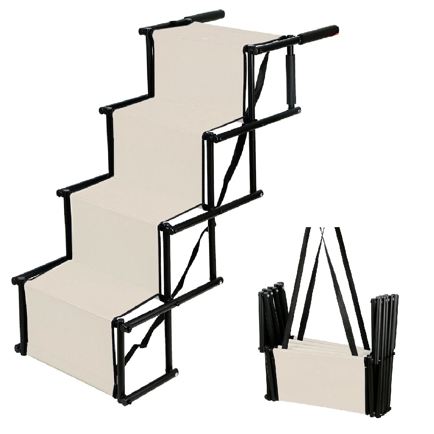 Faltbare Hunderampe – 4‑stufige Einstiegshilfe für kleine & große Hunde