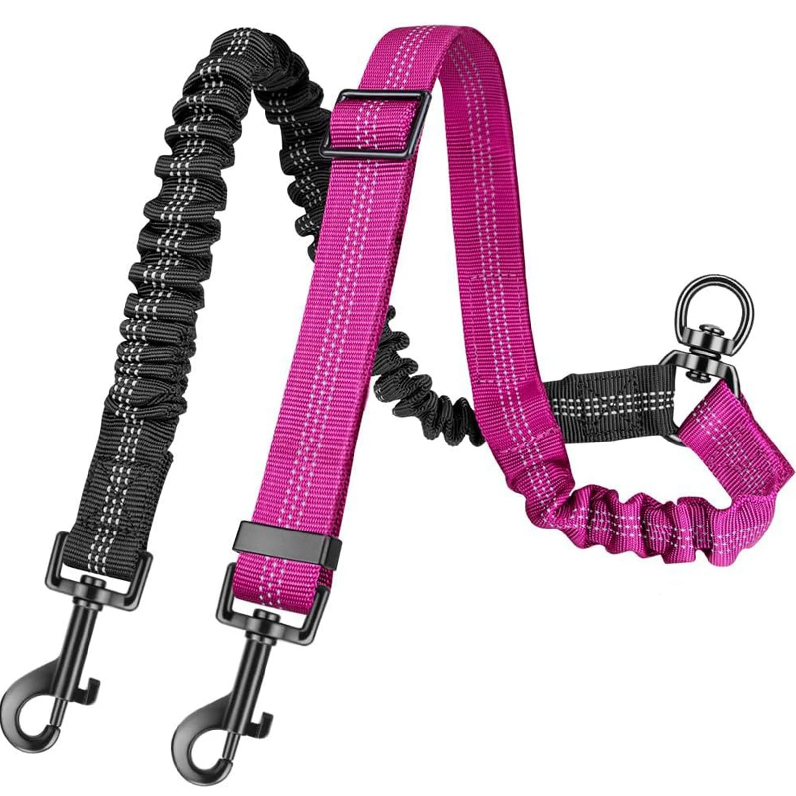 Doppelleinen‑Kuppler mit stoßdämpfendem Bungee – Für kleine bis große Hunde