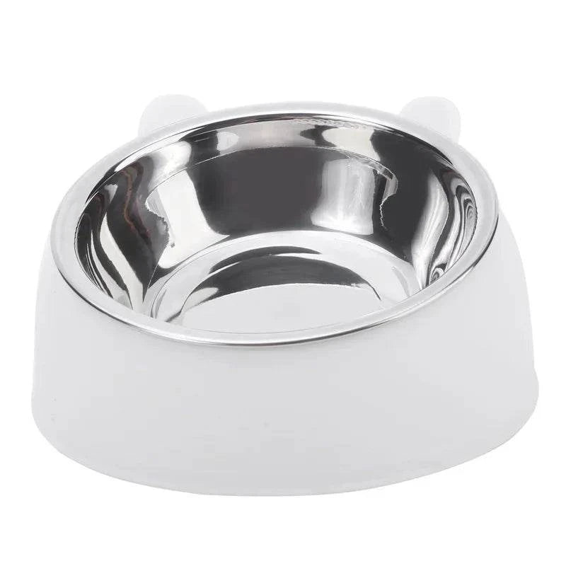 Edelstahl Neigungs-Schüssel für Katzen und kleine Hunde, ergonomisch und hygienisch, kompakte Cat Bowl mit stilvollem Design.