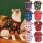 Cat wearing pet dog Christmas shirt with gingerbread and candy cane design among various festive Xmas vest options