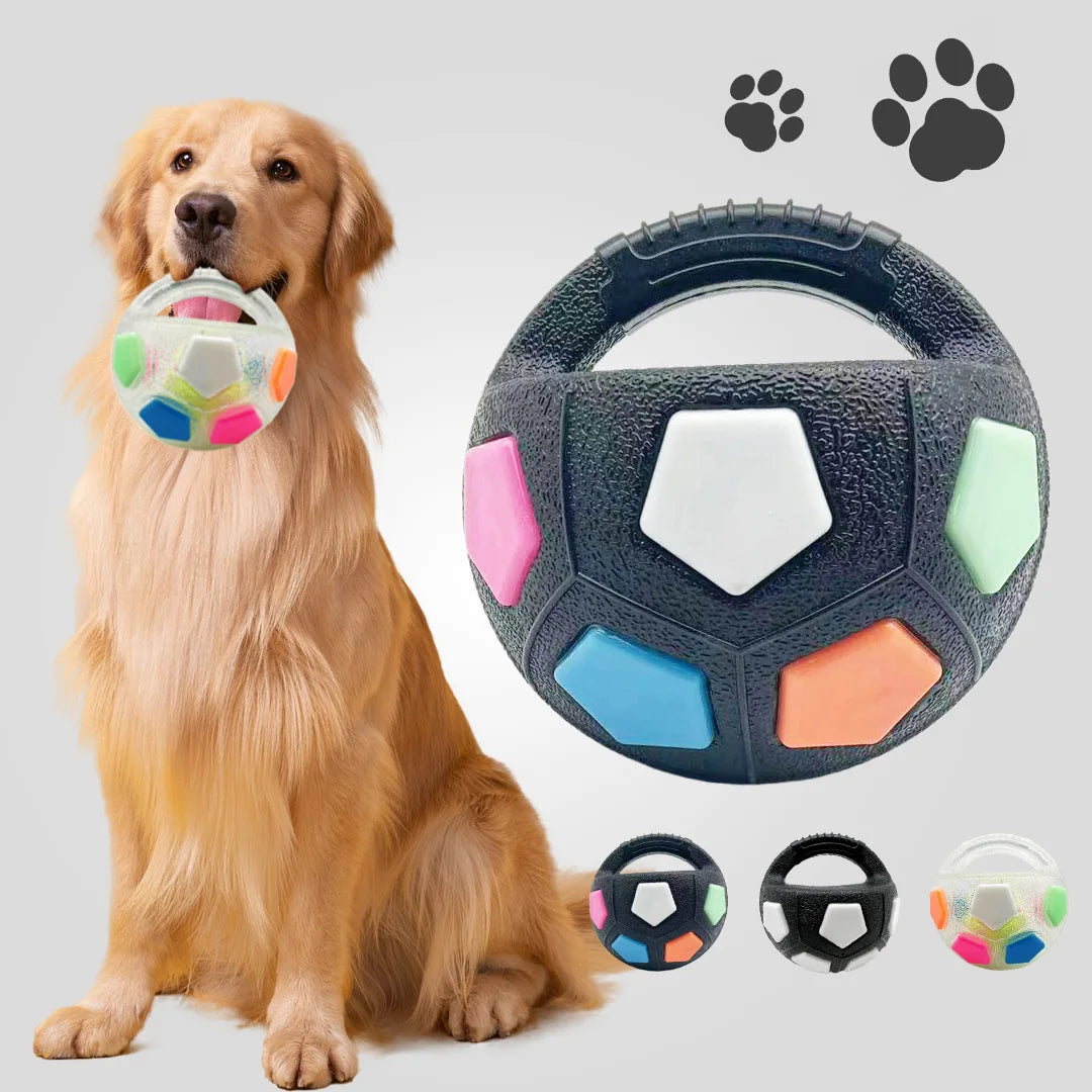 Hundespielzeug – Fußball-Tennisball Design, robustes Kauspielzeug mit Quietschfunktion für Training & Outdoor