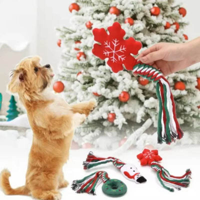 Weihnachts-Kauspielzeug für Hunde & Katzen – Plüsch, Seil & Geschenk in einem - Pawlino