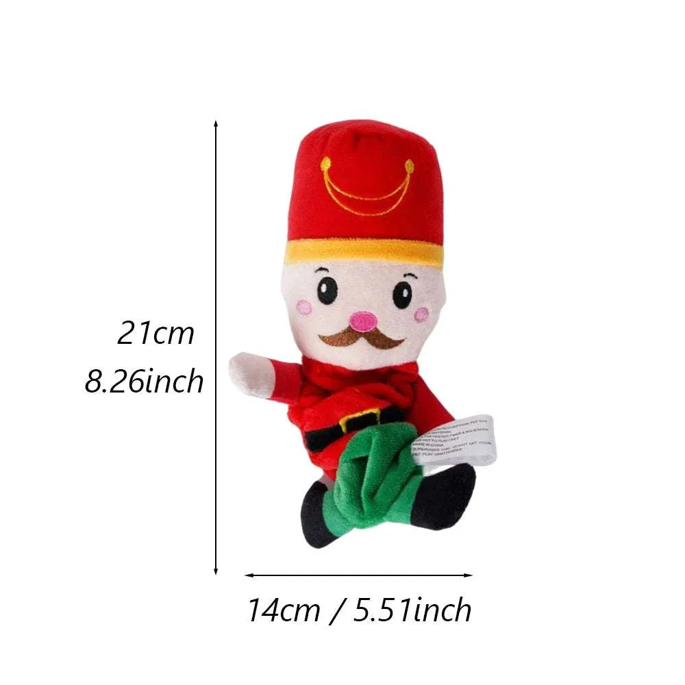 Weihnachtliches quietschendes Plüschspielzeug für Hunde, 21x14 cm, robust und weich, ideal für kleine bis mittelgroße Hunde