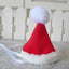 Rotes Weihnachtsmütze Haustier Santa Kostüm mit weißem Bommel und flauschigem Rand