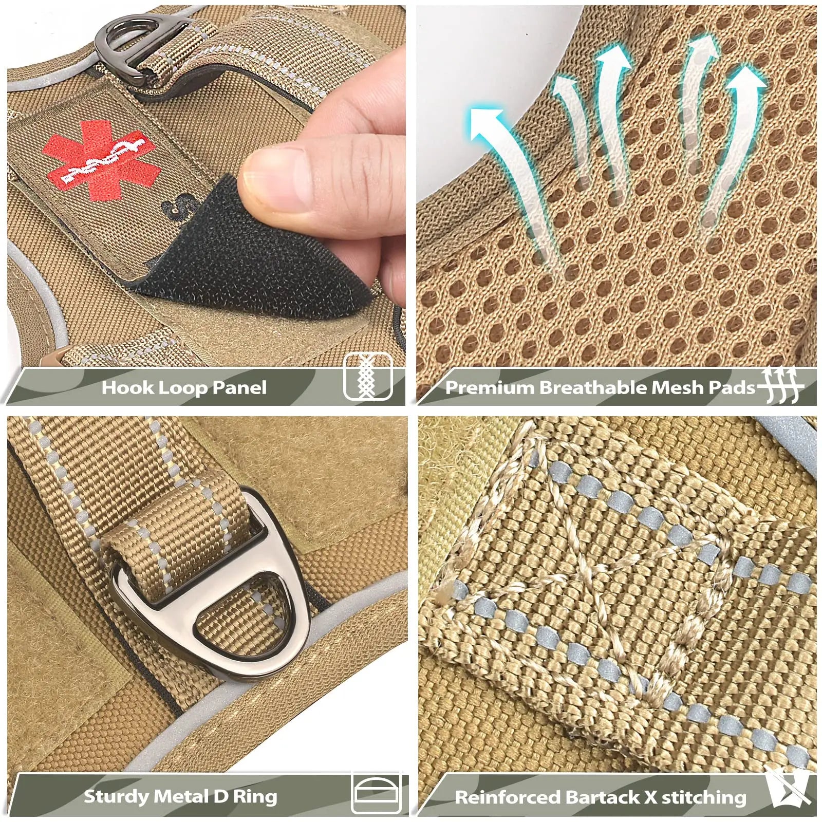 Taktisches Hundegeschirr für kleine Hunde – Robust, reflektierend & mit Tragegriff