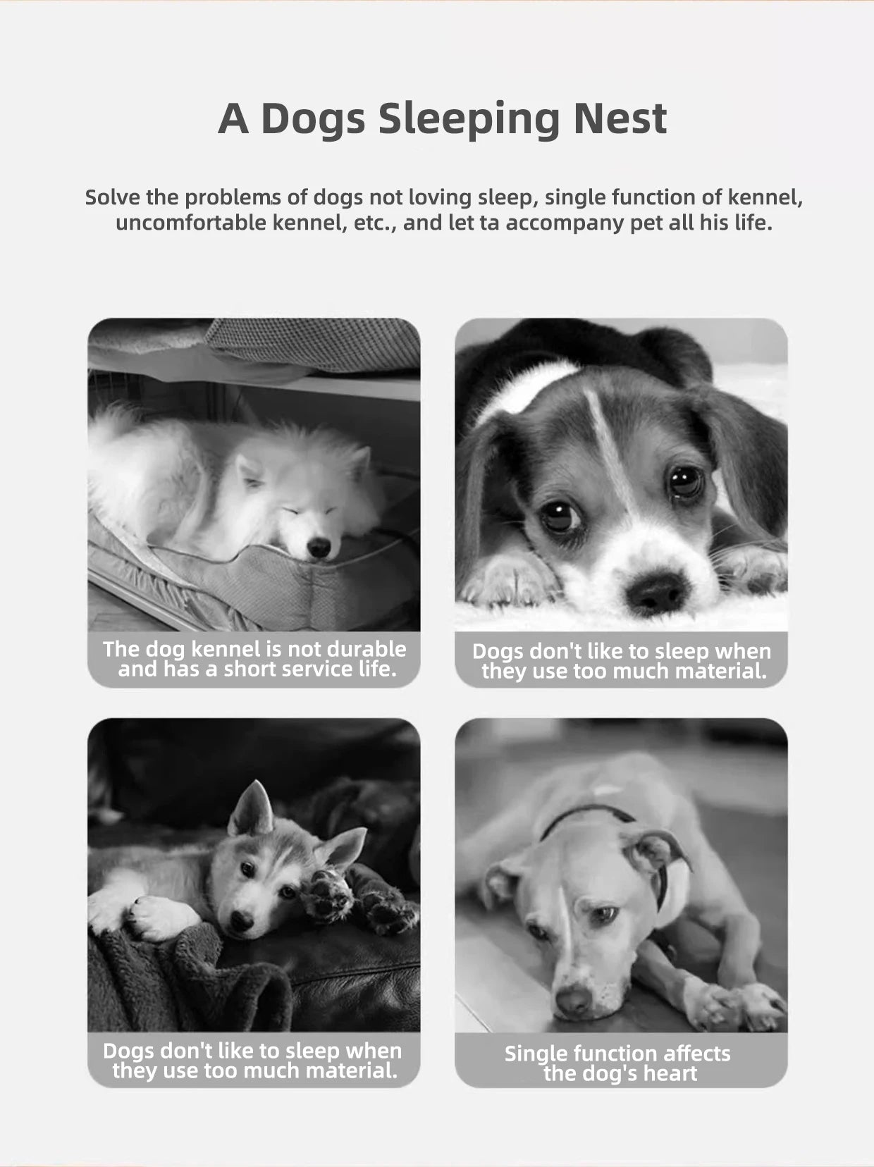 Winterwarme, große Hundehütte für große Hunde, geschlossenes Design, herausnehmbar, ganzjährig nutzbar