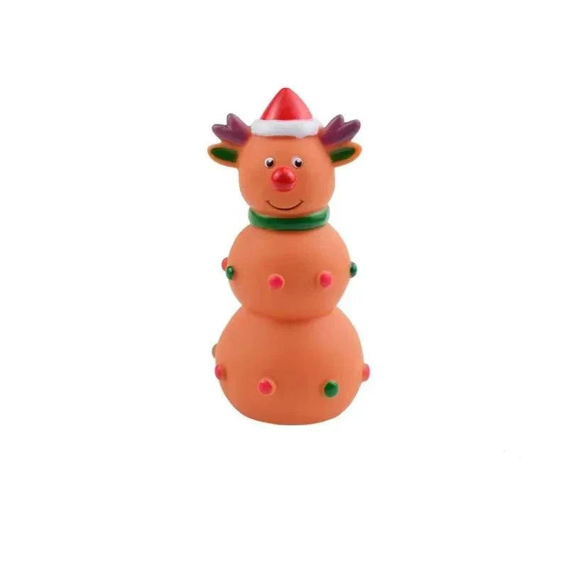 Weihnachts-Kauspielzeug Rentier aus Latex mit Quietschfunktion für Hunde und Katzen