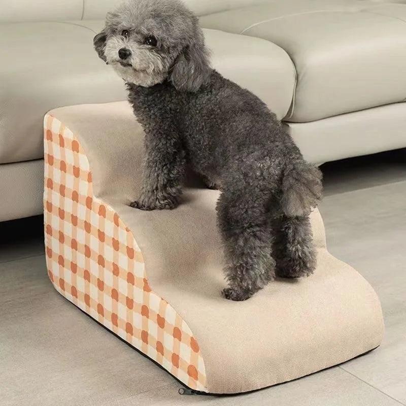 1–3 Stufen Hundetreppe – Anti-Rutsch Sofa-Treppe mit Memory Foam, abnehmbar & waschbar