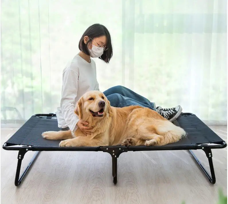 Atmungsaktives, faltbares Hundebett – Robust, outdoor‑geeignet & für große Hunde