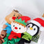 Weihnachtliches weiches Plüsch-Kauspielzeug für Hunde mit Quietscheffekt, geeignet für kleine bis mittelgroße Hunde, festliches Design mit Rentier, Elf und Pinguin.