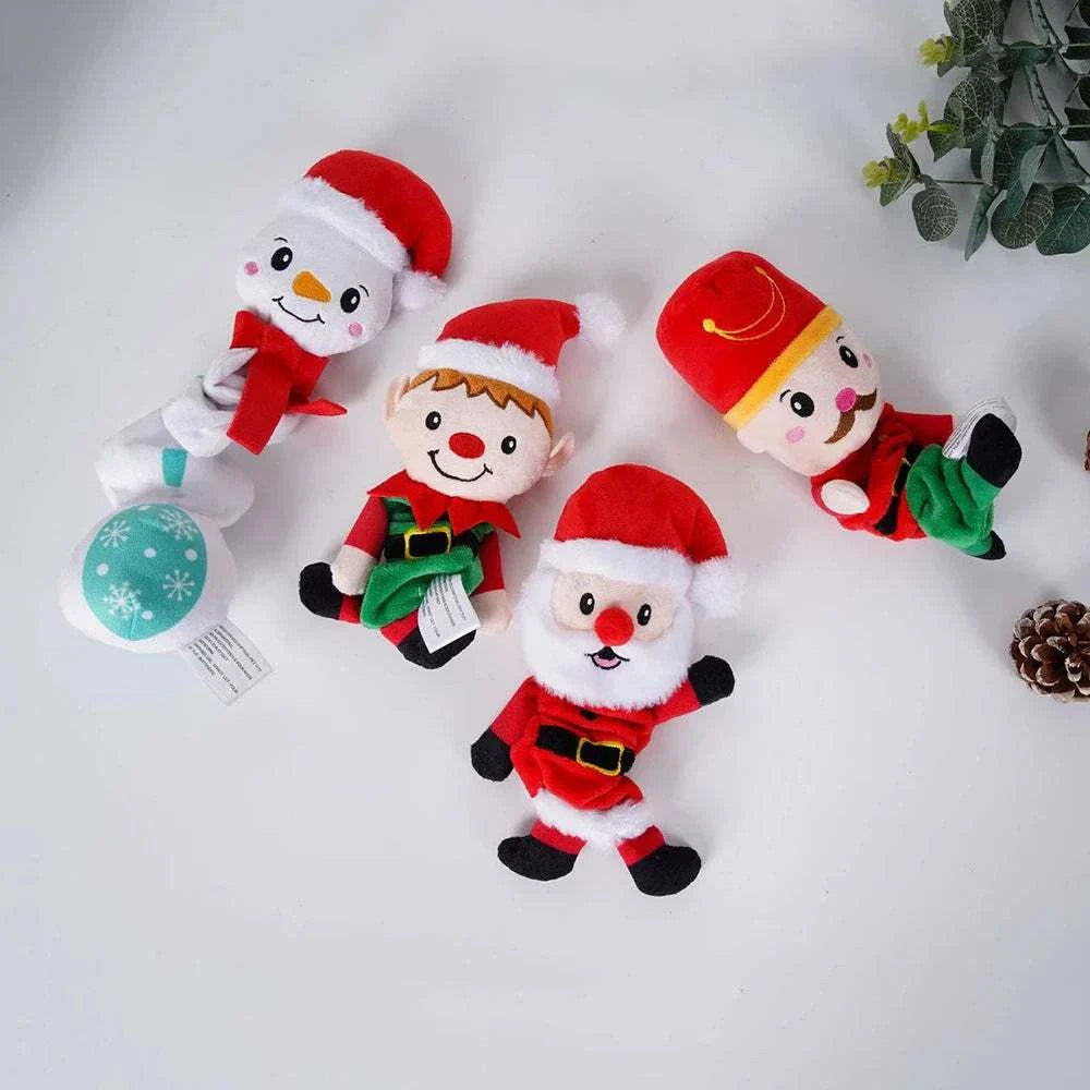 Weihnachtliches Plüsch-Kauspielzeug für Hunde mit lustigen Figuren und Quietschfunktion