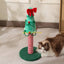 Weihnachtlicher Kratzbaum für Katzen mit roter Schleife und Sisal-Stamm