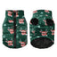 Weihnachtlicher Hundemantel mit Rentier-Print, wasserdicht und warm, mit D-Ring zur Leinenbefestigung.