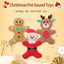 Xmas pet dog plush chew toy set with Santa, reindeer, and gingerbread man shapes for interactive Christmas fun