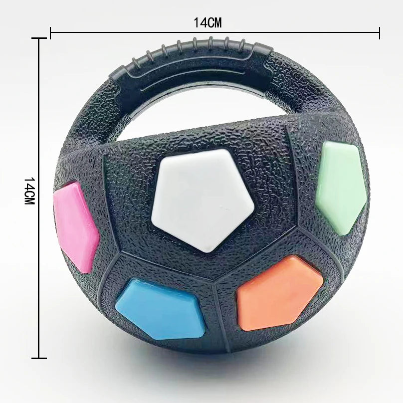 Hundespielzeug – Fußball-Tennisball Design, robustes Kauspielzeug mit Quietschfunktion für Training & Outdoor