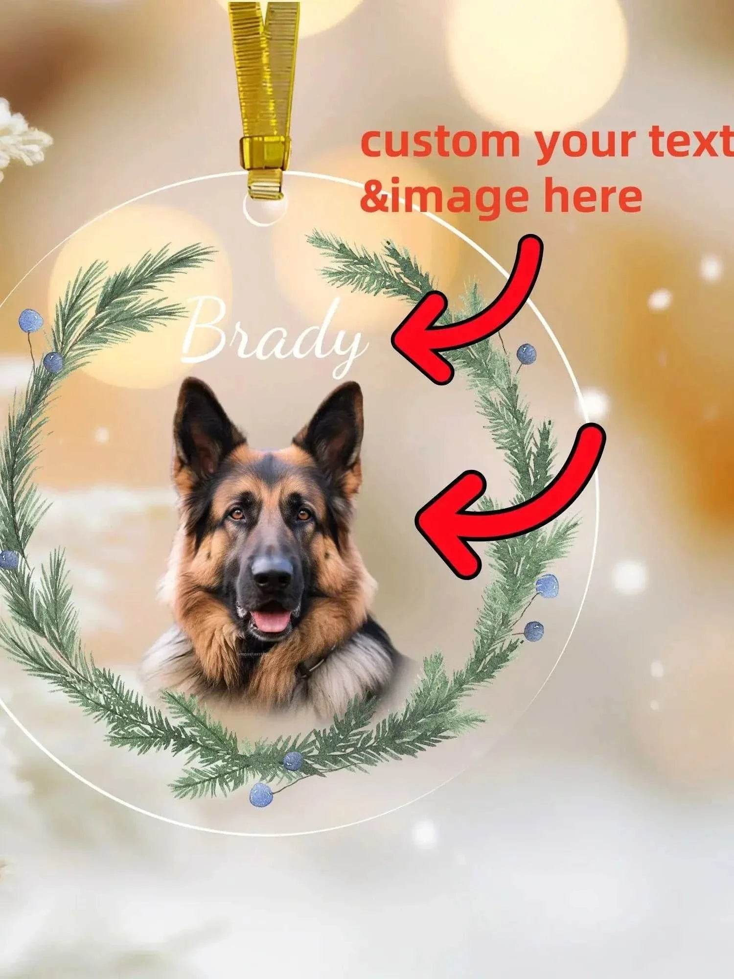 Personalisierter Weihnachtsanhänger mit Haustierfoto - Pawlino