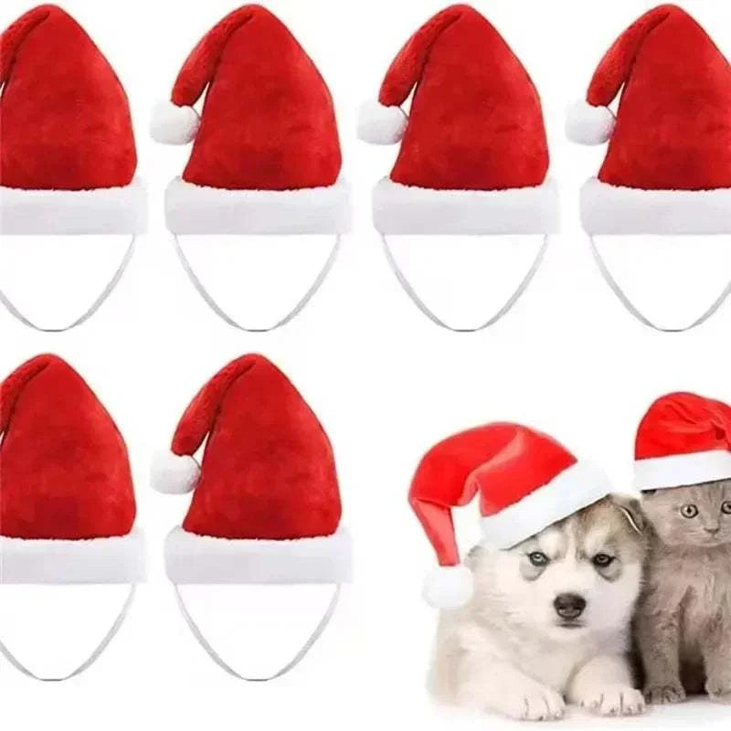 Weihnachtsmütze für Haustiere, rote Santa-Hüte aus Flanell für Hunde und Katzen, festliches Accessoire für kleine Tiere