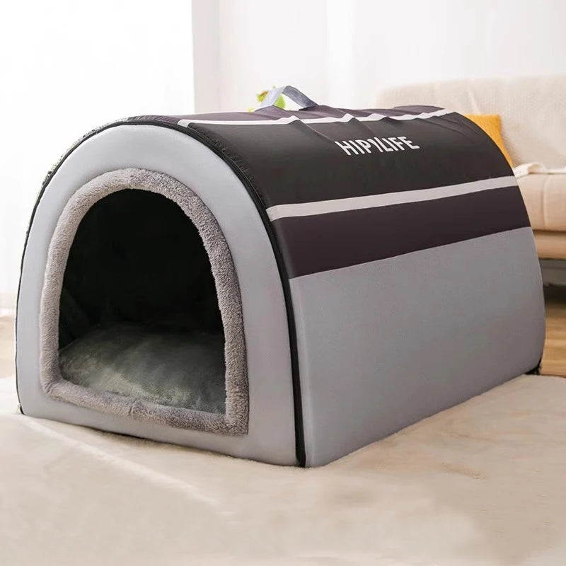 Winterwarme, große Hundehütte für große Hunde, geschlossenes Design, herausnehmbar, ganzjährig nutzbar