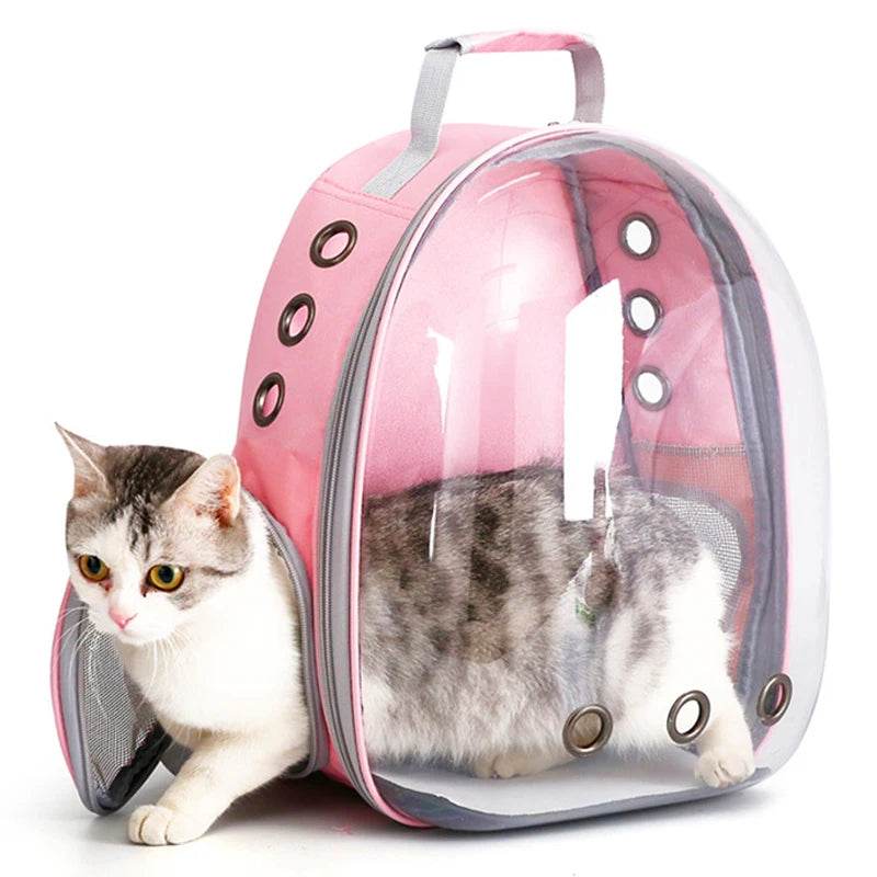 Katzen- und Haustier-Transportrucksack, transparenter Kapsel-Bubble-Rucksack für Kleintiere wie Welpen, Kätzchen und Vögel, atmungsaktiver Transportrucksack für Reisen - Pawlino