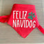 Rotes Weihnachts-Haustierbandana mit Feliz Navidog Aufdruck und Pfotenmotiv für Hunde und Katzen