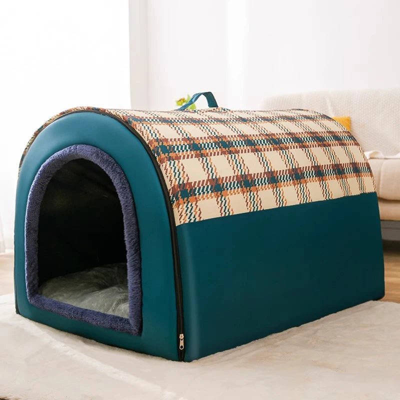 Winterwarme, große Hundehütte für große Hunde, geschlossenes Design, herausnehmbar, ganzjährig nutzbar