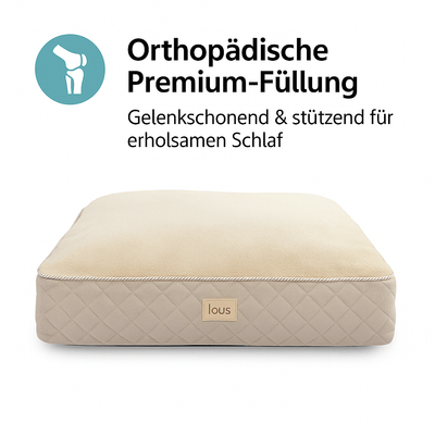 Lou's Premium Orthopädisches Hundekissen mit abnehmbarem waschbarem Bezug